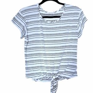 Pebble and Stone Striped Black and White Women's Top Size Small​